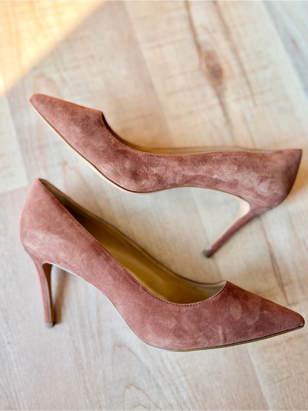 Banana Republic Arden Suede Pump Pointed-Toe Heels in Cognac Brown Size 11